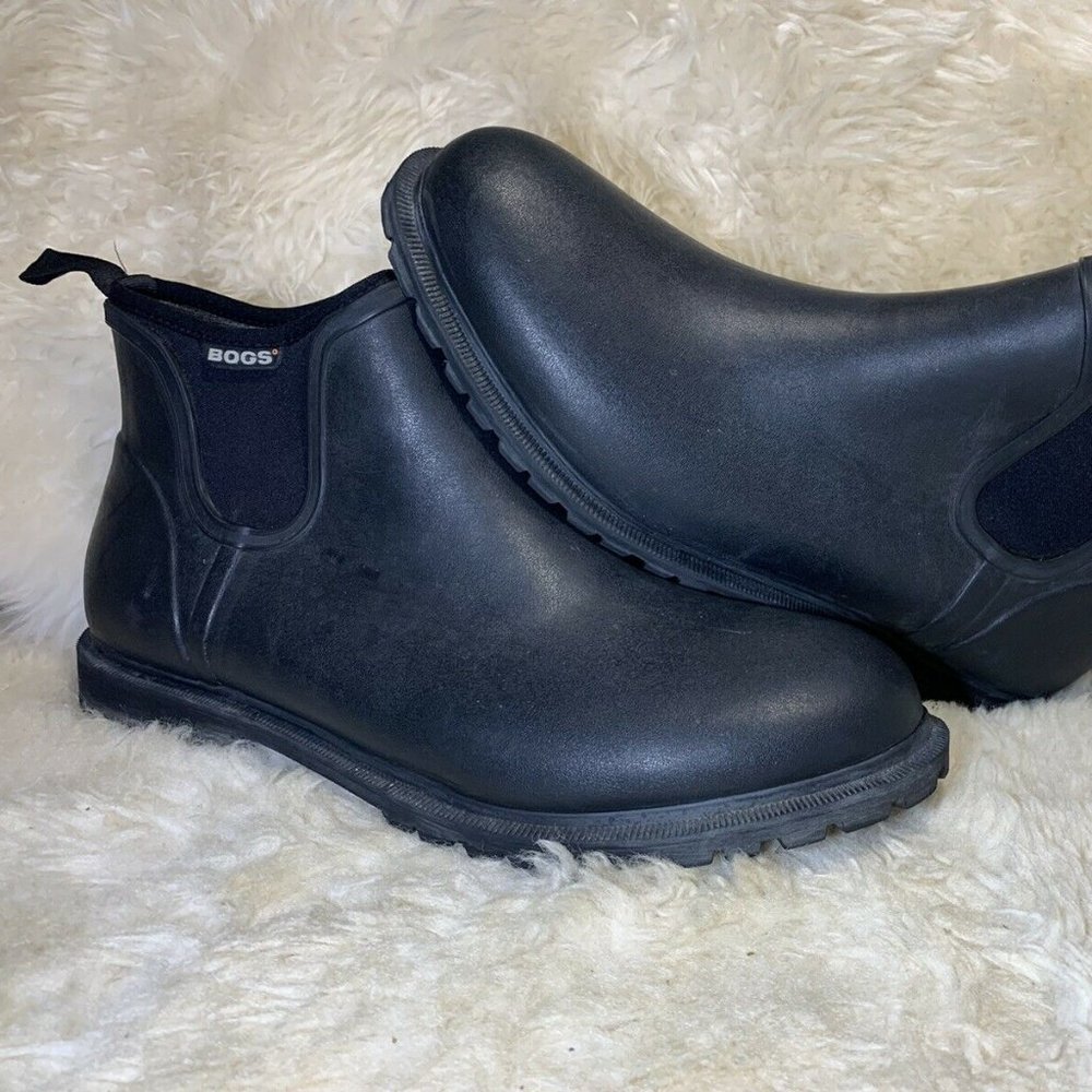 Bogs Black Ankle Boots Rubber 8 41 Chelsea